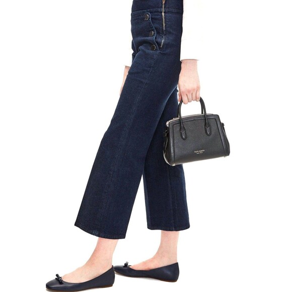 New Kate Spade Knott Pebble Leather Mini Satchel Black - Picture 3 of 8